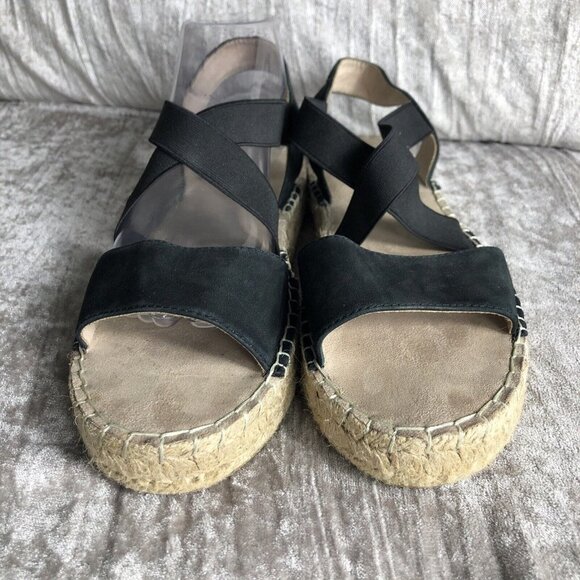 Nine West Boardwalk Sandals black size 9 platform espadrille - Picture 4 of 14